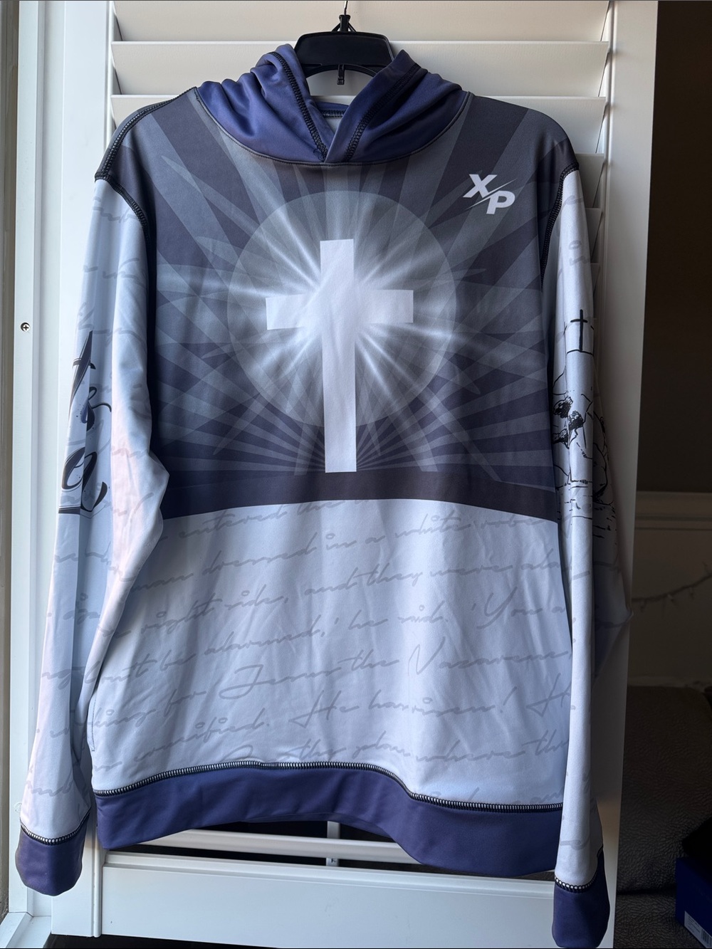 X/P Men’s Hooded Long-Sleeve with pockets - Gray & Navy